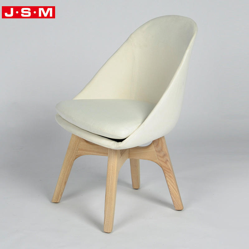 Luxury Furniture Wood Foam And Fabric Nordic Royal White Single Dining Chairs