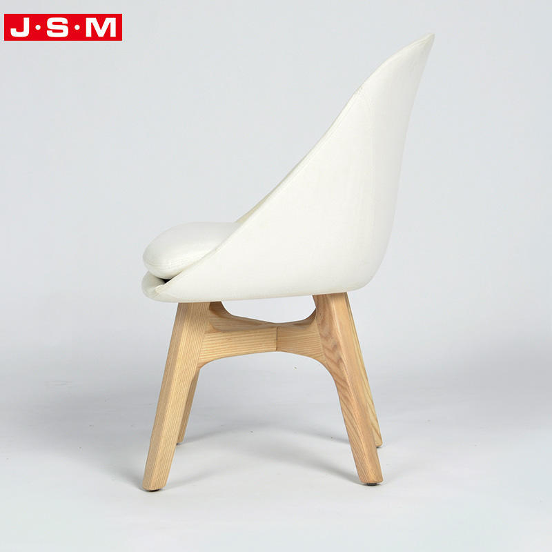 Luxury Furniture Wood Foam And Fabric Nordic Royal White Single Dining Chairs