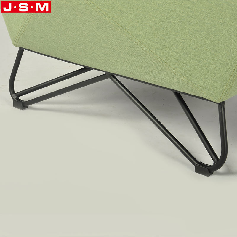 Modern Irregular Shape Ottoman Stool Upholstered Metal Frame Ottoman Stool