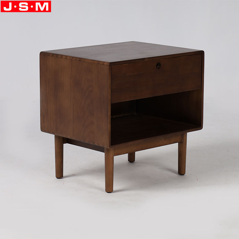 Antique Minimalist Veneer Carcase Solid Wood Drawers Bedside For Bedroom