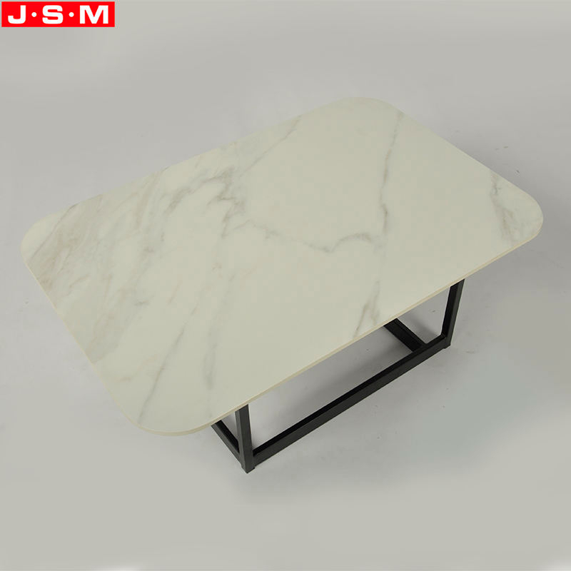 High End Artificial Stone Top Table Metal Frame Furniture Dining Room Tea Table