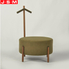 Space Saving Round Wooden Frame Living Room Ottoman Stool