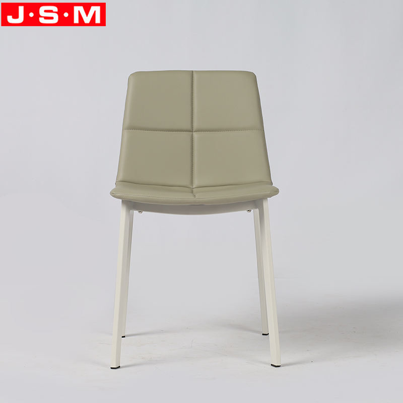 Comfortable Cushion Seat Not Armrest Dining Chair With Metal Legs