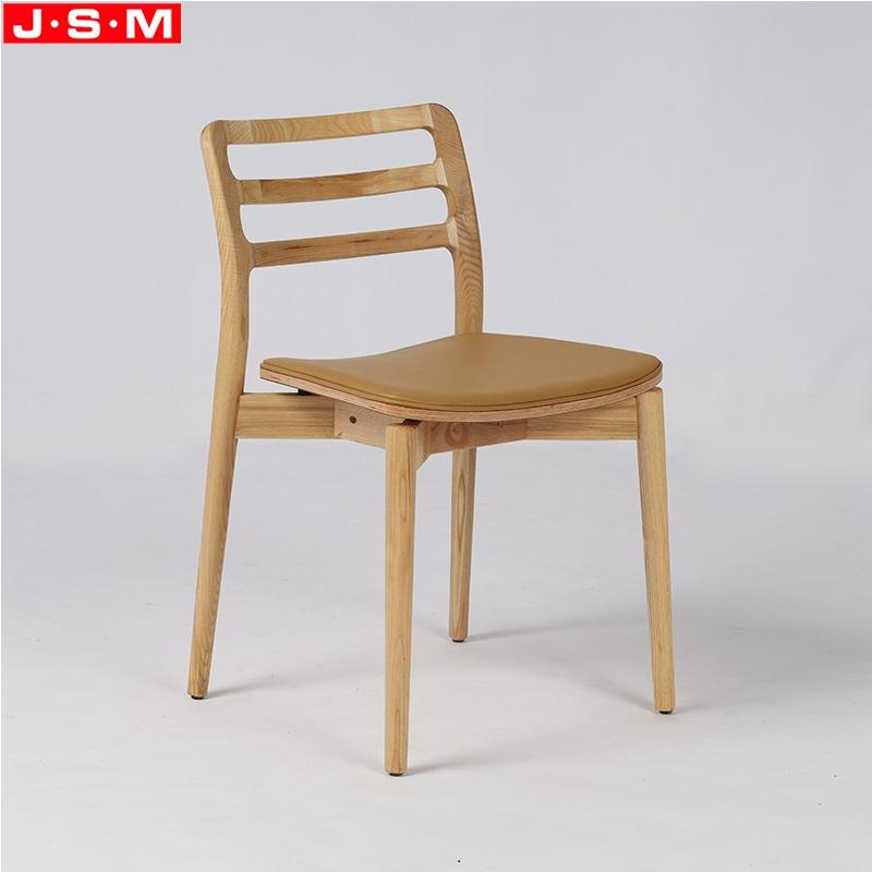 Factory Wholesale Dining Furniture Cushion Seat Ash Timber Frame Dining Chair