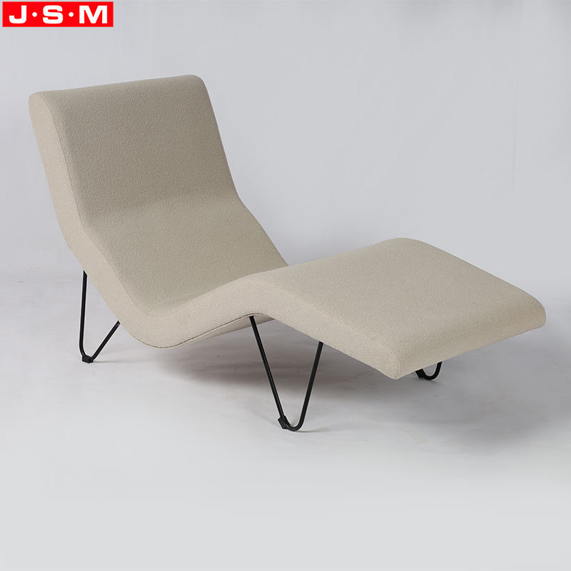 Fabric Reclining Armchair Metal Modern Relaxation Metal Legs Leisure Chairs