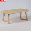 Wooden Veneer Table Top Living Room Coffee Table With Ash Timber Base