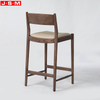 Ash Timber Frame Luxury Style High Chair Bar Stool Upholstered Metal Barstool