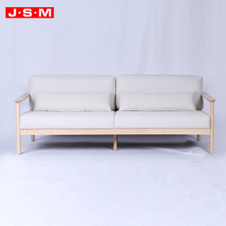 Modern Eco-Friendly Durable 2-Seater Ash Timber Frame Sofa Soft Fabric Cushions Sofa for Villa Living Room Gym Balcony