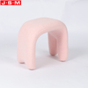 Plastic Stool Fabric Upholstery Footstool Round Stool Ottoman Wooden Frame with Fabric Or PU Upholstery