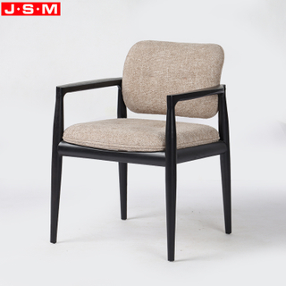 Modern Dining Chair Style Dining Chairs Elegant Fabric Upholstery Coffee Shop Ash Wood Dinning Arm Chair