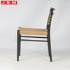 Rusticcafefurniture Sillas De Comedor Nordic Solid Wood Dining Chair American Paper Rope Back and Seat Wooden Dining Chair
