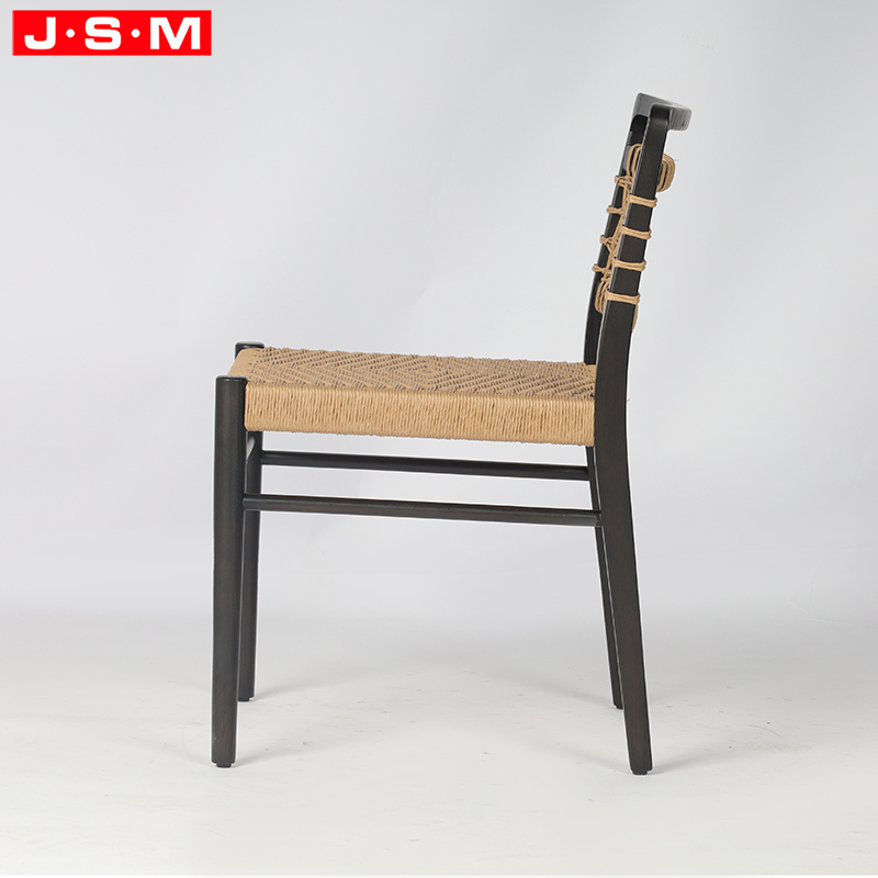 Rusticcafefurniture Sillas De Comedor Nordic Solid Wood Dining Chair American Paper Rope Back and Seat Wooden Dining Chair