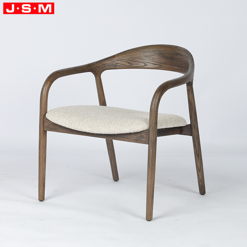 Fabric Wooden Leg Armchair