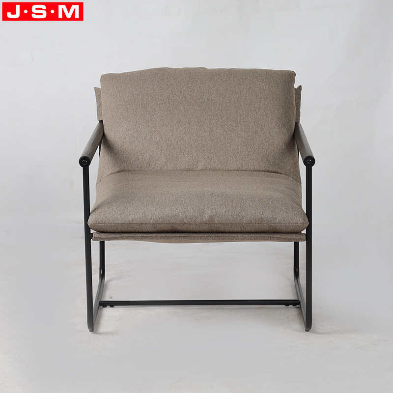 Leather Armchair Room Seating Chairs Set Sofa Single Armchair Cushion Metal Frame