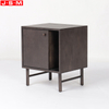Plywood with Veneer Hot Sale Wooden Modern Metal Base Bedside Table Nightstand