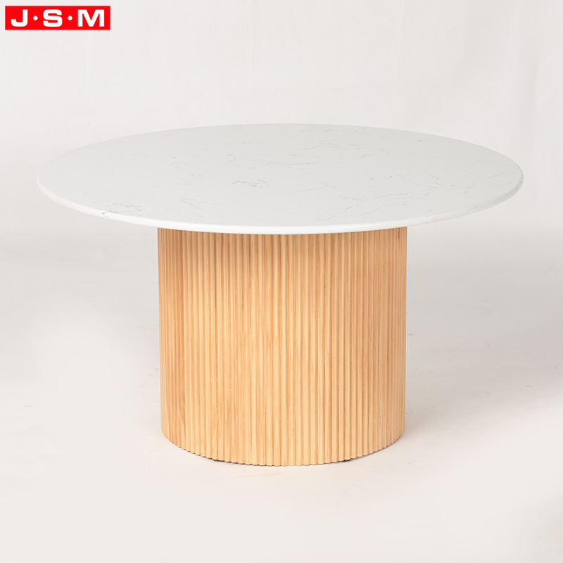 Living Room Furniture Side Table Modern Ash Timber Base Stone Top Tea Table
