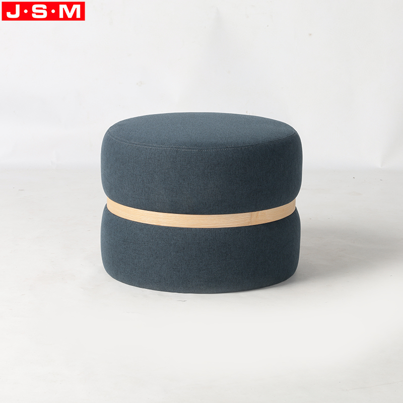 Hot Sale Customized Modular Furniture Round Lounge Chair Stools Ottomans wooden frame with Fabric or PU upholstery