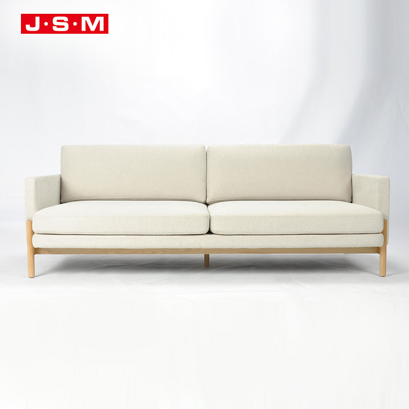 Nordic Modular Sectional L Furniture Wooden 3 Seater Leather Living Room Lounge 3 Seat Sofa
