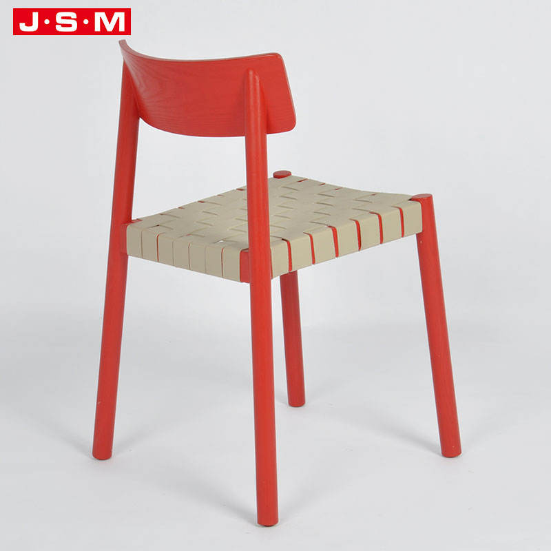 Hot Sale Restaurant Wooden Leather Woven Weave Dining Chairs For Dining Room