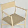 2022 New Designer Cream Caramel Leather Room Furniture Dining Chair With Arms