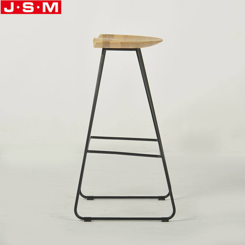 Good Quality Wine Cellar Black Backless Single Seat Bar Chair With Footrest