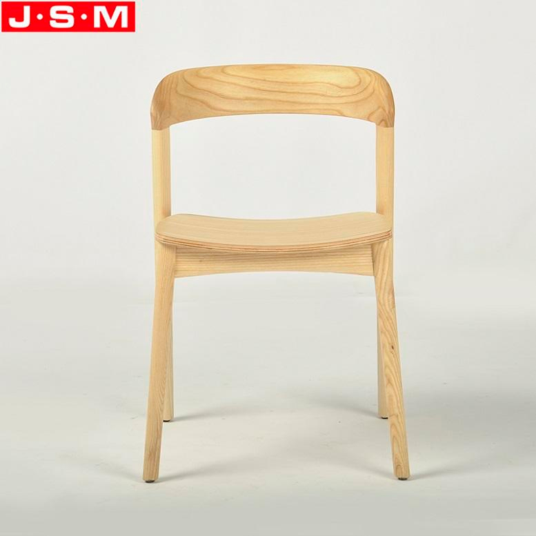 Modern Office Building Bathroom Living Room Ash Timber Frame Dining Chairs Without Armrests