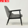 Customizable Dark Gray Leisure Chair Wooden Frame Upholstered Ash Timber Base Lounge Armchairs