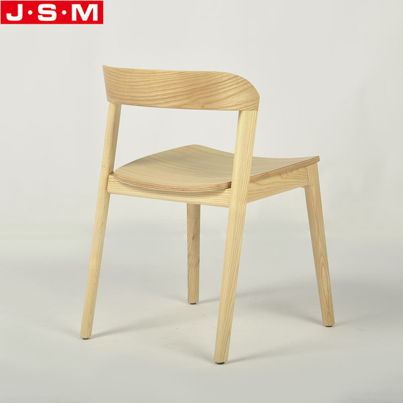 Modern Office Building Bathroom Living Room Ash Timber Frame Dining Chairs Without Armrests