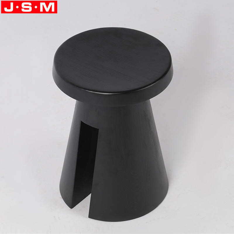 Modern Homemade Living Room Center Black Wooden Round Side Table