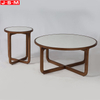 Contemporary Round Wood Coffee Table Rock Slab Table Top Tea Table