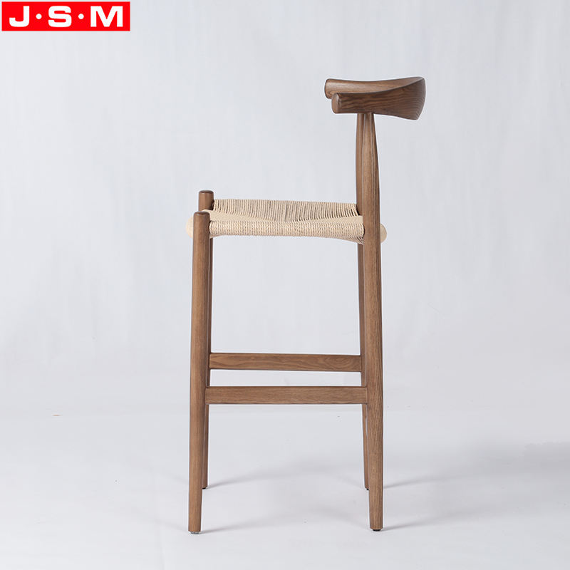 Tall Leg Kitchen Paper Rope Seat Modern High Back Stool Bar Chairs For Bar Table