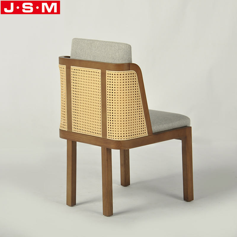 Comfortable Cushion Seat Back Chair Plastic Rattan Back Dining Chair Without Armrests