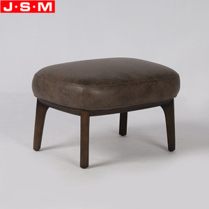 Hot Sale Ash Timber Bedroom PU Leather Stool Fabric Ottoman Chair
