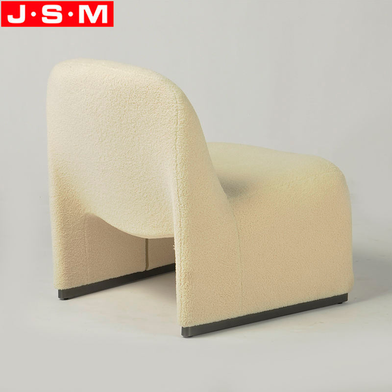 New Design One Seat Backrest Wooden Frame Armless White Chair