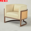 Modern Ash Timber Base Leisure Chair Living Room Armchair Cushion Fabric Single Armchair