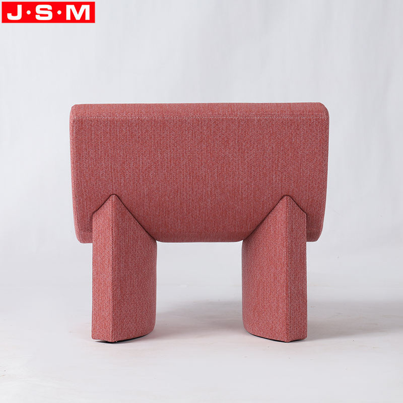 New Design Red Art Metal Frame Foam And Fabric Coffee Shop Sofa Armchair