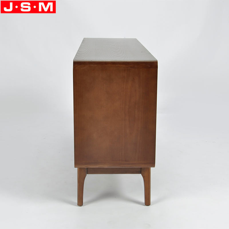 Brown Ash Timber Base Wooden 3 Drawer 2 Door Living Room Cabinet