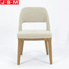 Modern Hotel Dining Room Restaurant Wooden Fabric White Dining Chair Cover