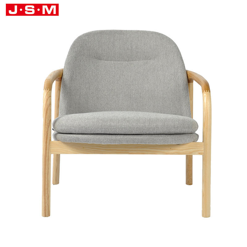 Indoor Fancy Living Room Furniture Ash Solid Wood Frame Single Room Seating Armchair Chair