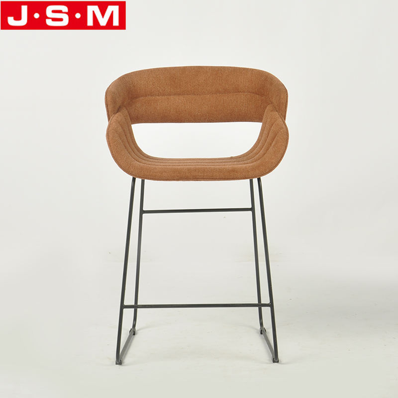 High Quality One Seat Cushion Seat Brown Chair Metal Base High Bar Chair