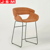High Quality One Seat Cushion Seat Brown Chair Metal Base High Bar Chair