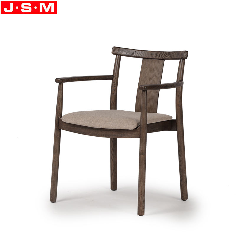 Fabric Upholstery Ash Solid Wood Frame Antique Home Furniture Dining Chair