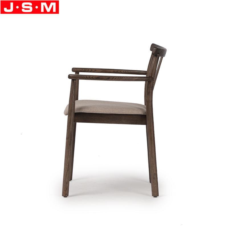 Fabric Upholstery Ash Solid Wood Frame Antique Home Furniture Dining Chair