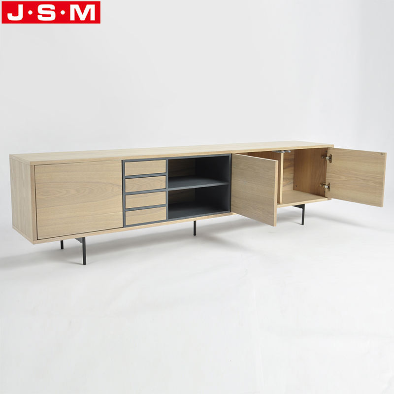 High Quality Solid Timber Edge Wood TV Stand Veneer Carcase TV Cabinet For Sale