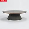 Cushion Base Wood Veneer Table Top Round Coffee Table Home Living Room Tea Table