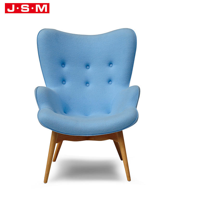 Grace Furniture Garden Wooden Legs Fabric Accent Chairs Furniture High Back Leisure Lounge Dining Armchair