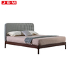 Modern Leather Designs Fabric Furniture Solid Wood Bed House Sleeping Twin Bed
