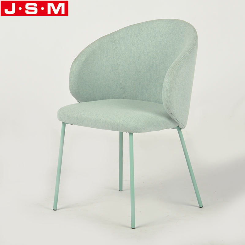 New Design Upholstered Chairs Dining Room Wooden Frame Metal Base Dining Chair