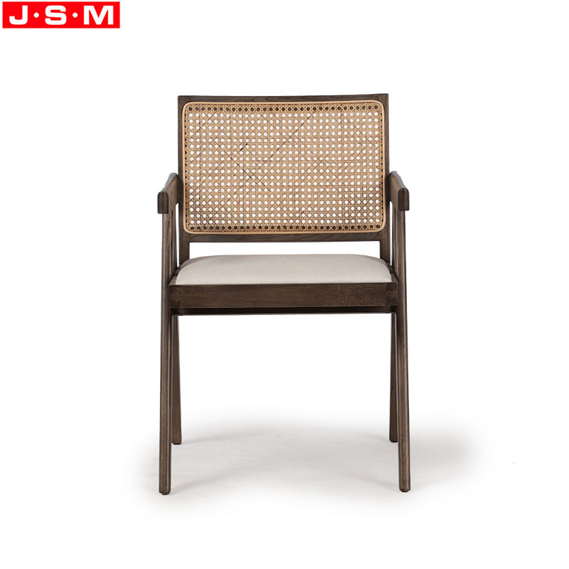 Wholesale Chairs American Ash Wood Leisure Cafe Garden Dining Chairs With Rattan Seat And Back