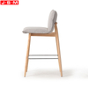 Wholesale Modern Base Ash Barstools PU Upholstery Fabric High Counter Chairs Bar Stools With Metal Footrest